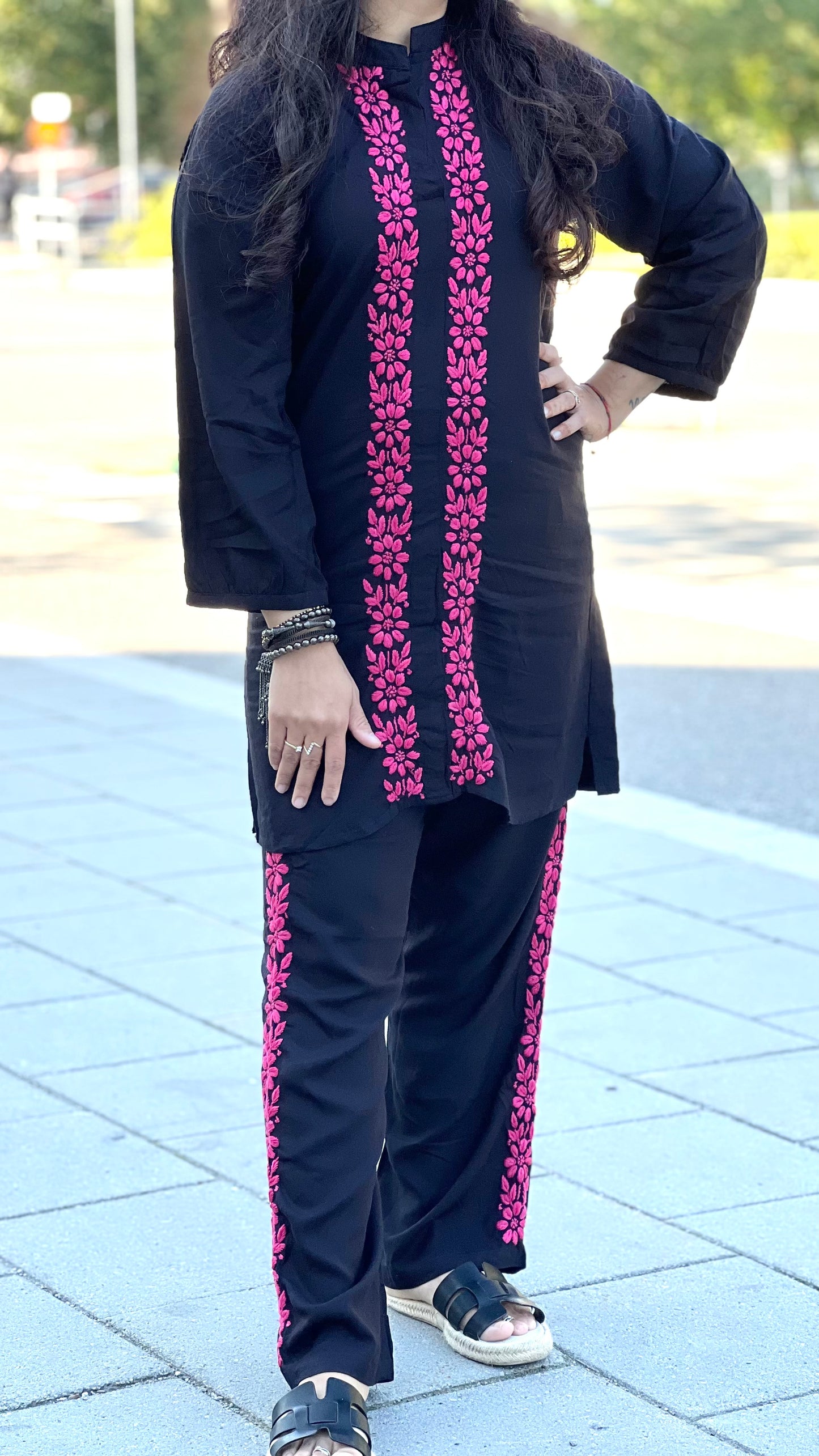 Bohemian Bliss - Rayon Hand-Embroidered Chikankari Co-ord Set