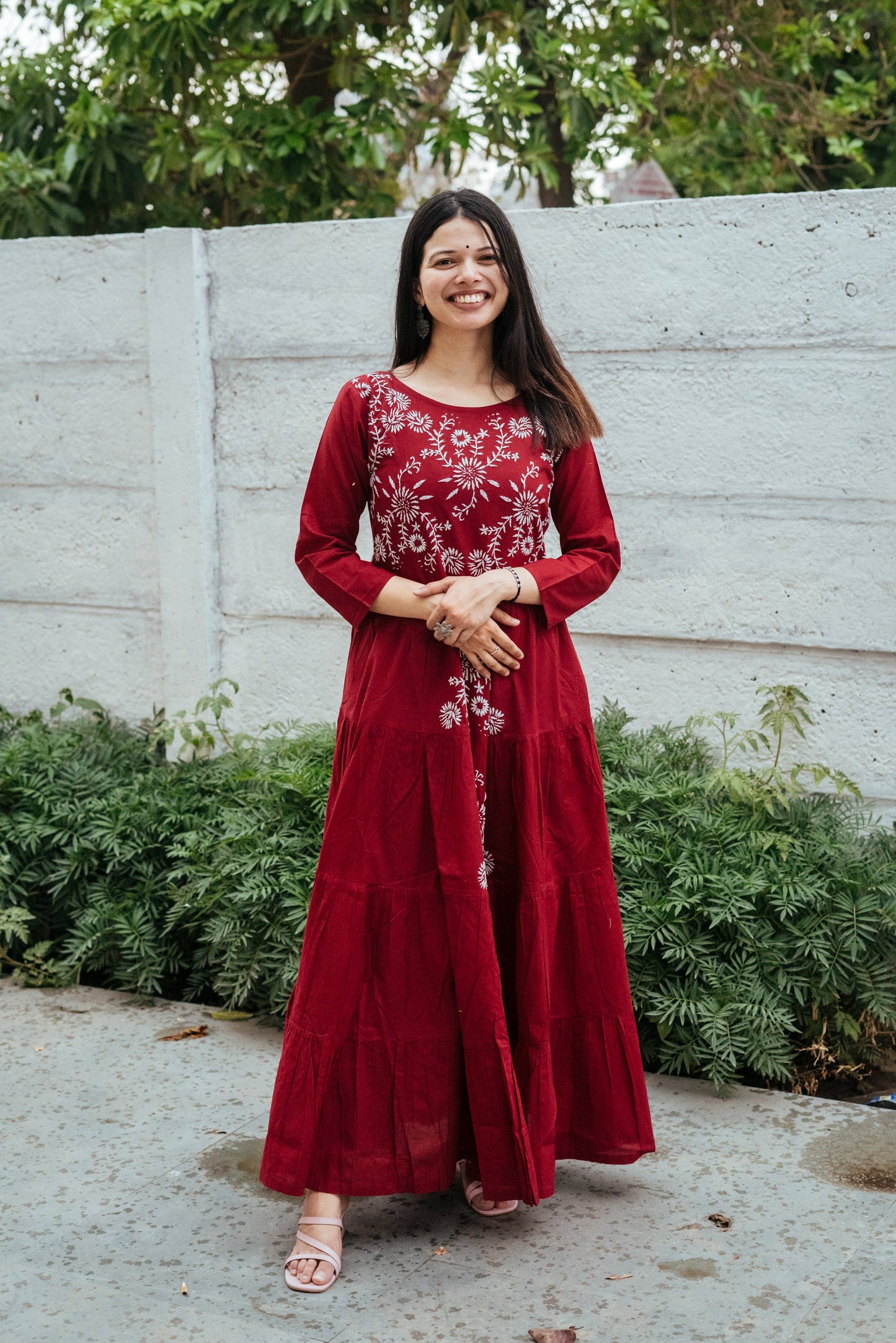 Moonlit Magic - Cotton Chikankari Gown